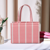 Buy Pink Breeze Striped Tote Canvas Bag in Pakistan