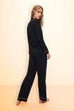 Buy Florea - Solid Boski Linen PJs ~ Black in Pakistan
