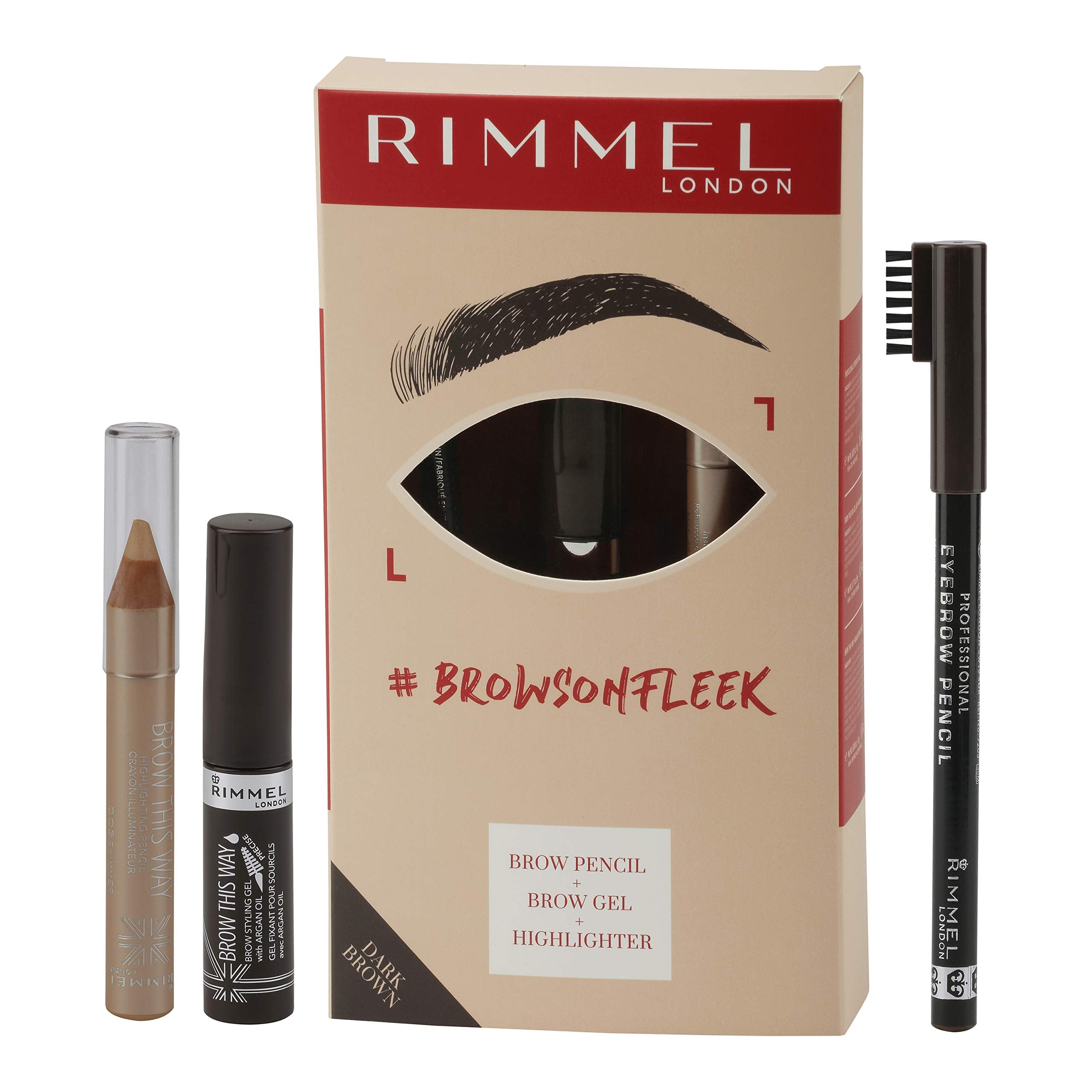 Buy Rimmel London Brow On Fleek Brow Kit - Dark Brown in Pakistan