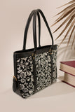 Buy Strap Canvas Tote Bag Black Floral in Pakistan