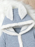 Buy SHEIN Baby Boys' Hooded Long-Eared Jumpsuit With Hat And Gloves Set in Pakistan