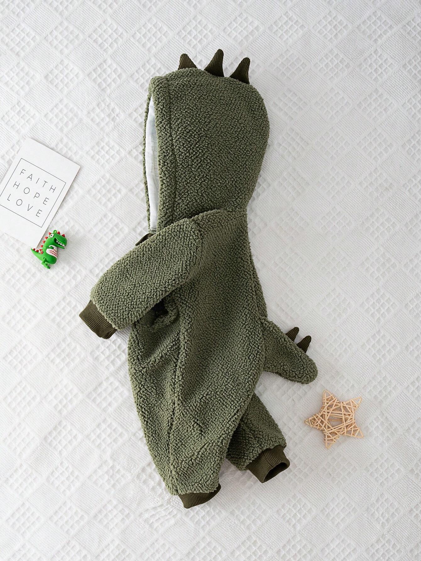Buy SHEIN Baby Boys Winter Fleece Dinosaur Jumpsuit Outerwear in Pakistan