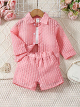 Buy SHEIN Baby Girl Solid Color Textured Casual Outfit in Pakistan