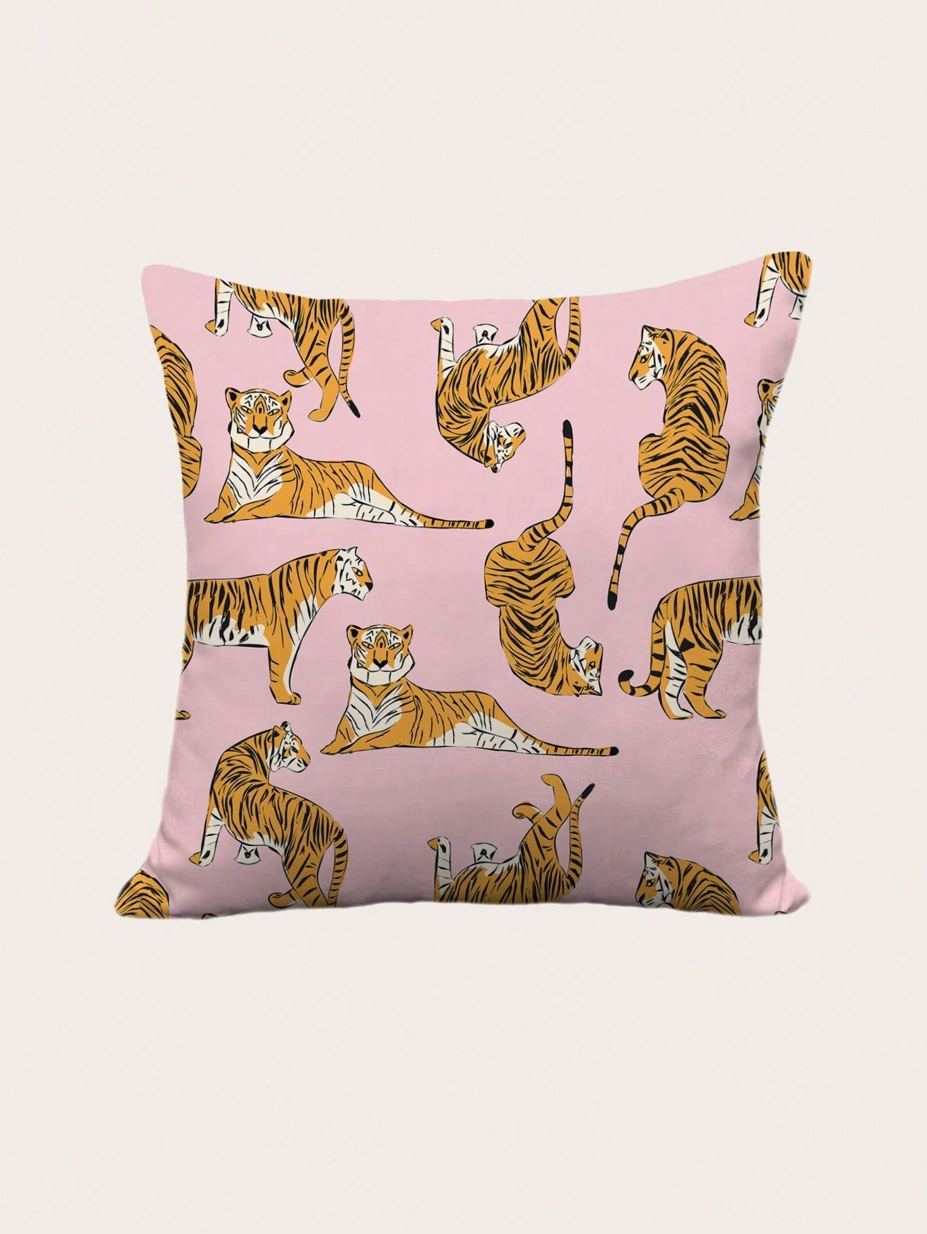 Buy SHEIN BlueLela 1pc Tiger Print Cushion Cover Without Filler, Modern Polyester Decorative Throw Pillow Case For Living Room And Bedroom in Pakistan