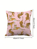 Buy SHEIN BlueLela 1pc Tiger Print Cushion Cover Without Filler, Modern Polyester Decorative Throw Pillow Case For Living Room And Bedroom in Pakistan