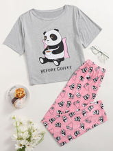 Buy SHEIN Cartoon Panda Print Pyjama Set in Pakistan