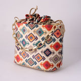 Buy Cosmart Chelsea Potli Bag - White Multicolor in Pakistan