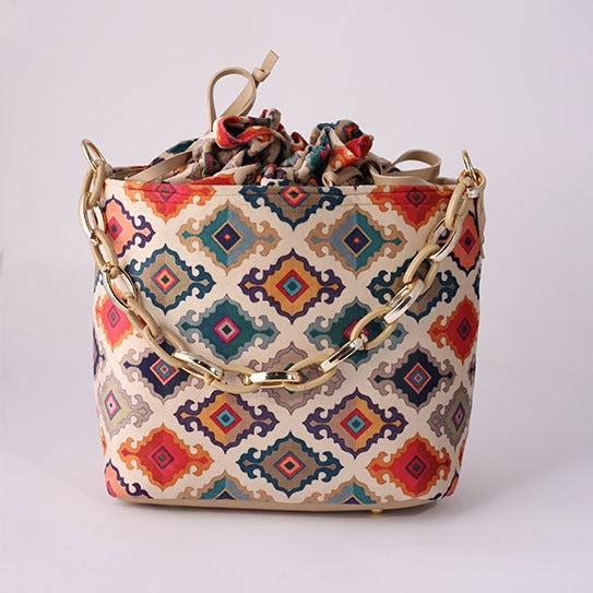 Buy Cosmart Chelsea Potli Bag - White Multicolor in Pakistan