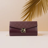 Buy ~ Quilted Clutch ~ Maroon in Pakistan