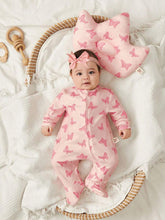 Buy SHEIN Cozy Pixies 2pcs Newborn Baby Girl Butterfly Pattern Knitted Soft Round Neck Long Sleeve Romper With Pants Set And Pillow in Pakistan