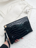 Buy SHEIN Crocodile Embossed Clutch Bag With Wristlet in Pakistan