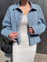 Buy SHEIN DAZY Drop Shoulder Button Front Denim Shirt in Pakistan