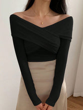 Buy SHEIN DAZY Kpop Solid Off Shoulder Cross Wrap Tee in Pakistan