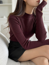 Buy SHEIN DAZY Kpop Mock Neck Ribbed Knit Sweater in Pakistan