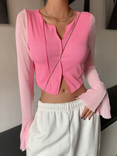 Buy SHEIN DAZY Notched Neckline Flounce Sleeve Crop Tee in Pakistan