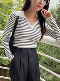 Buy SHEIN DAZY Striped Pattern Ribbed Knit Sweater in Pakistan