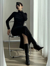 Buy SHEIN DAZY Women's Solid Color Slim Fit High Neck Slimming Versatile Long Dress in Pakistan