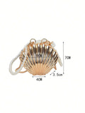 Buy SHEIN Designer Pearl Chain Women's Crossbody Bag Metal Shell Mini Shoulder Bag Purse Bag in Pakistan