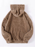 Buy SHEIN Drop Shoulder 3D Ear Teddy Hoodie in Pakistan