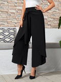 Buy SHEIN EMERY ROSE Tie Front Wide Leg Pants in Pakistan