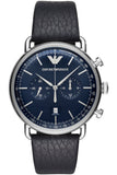 Buy Emporio Armani Men's Chronograph Quartz Leather Strap Blue Dial 43mm Watch AR11105 in Pakistan