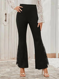 Buy Shein Eyelash Lace Insert Flare Leg Pants in Pakistan