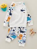 Buy SHEIN Fashionable 2pcs Baby Boys' Hoodie And Printed Pants Set in Pakistan