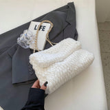 Buy SHEIN Fashionable Solid Color Furry Metal Chain Shoulder Bag in Pakistan