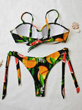 Buy Leaf Fruit Print Pushup Thong Bikini set in Pakistan