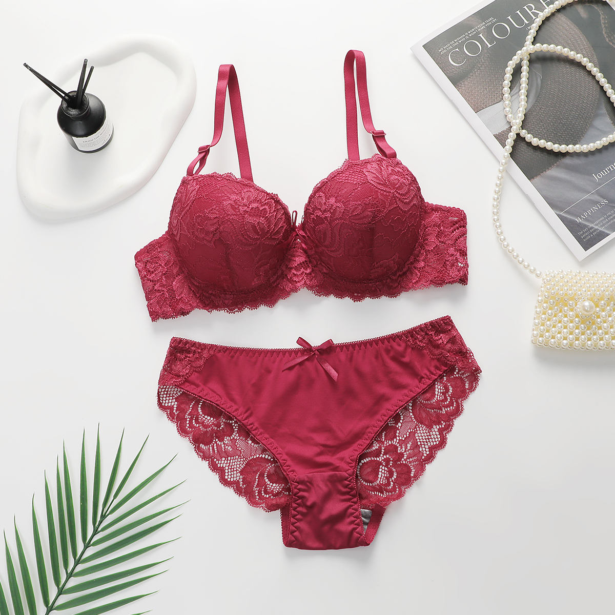 Buy Bra Set - Embro Maroon in Pakistan