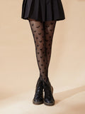 Buy SHEIN Heart Pattern Fishnet Black Tights For Women in Pakistan