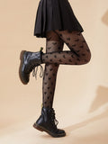 Buy SHEIN Heart Pattern Fishnet Black Tights For Women in Pakistan