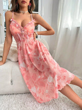 Buy SHEIN Heart Print Frill Trim Mesh Cami Nightdress in Pakistan