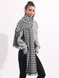 Buy SHEIN Houndstooth Pattern Raw Trim Scarf in Pakistan