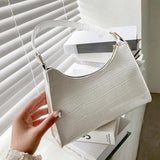 Buy Orb & Gravel Leather Baguette White Bag in Pakistan