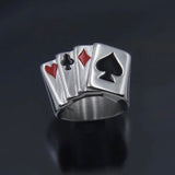 Buy Orb & Gravel Unisex Stainless Steel Cards Ring in Pakistan