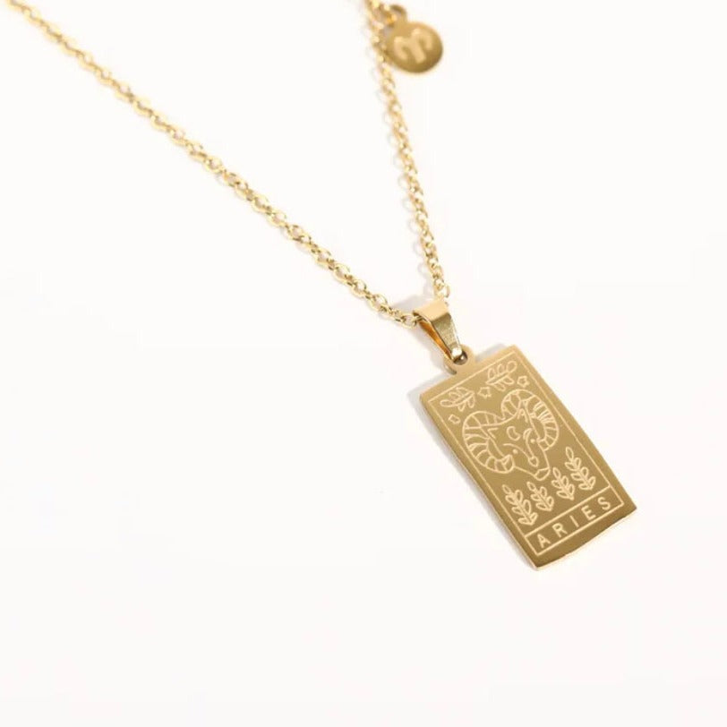 Buy Orb & Gravel Aries Disc Tarot Necklace in Pakistan