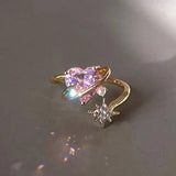Buy Orb & Gravel Pink Heart Gem Star Gold Ring in Pakistan