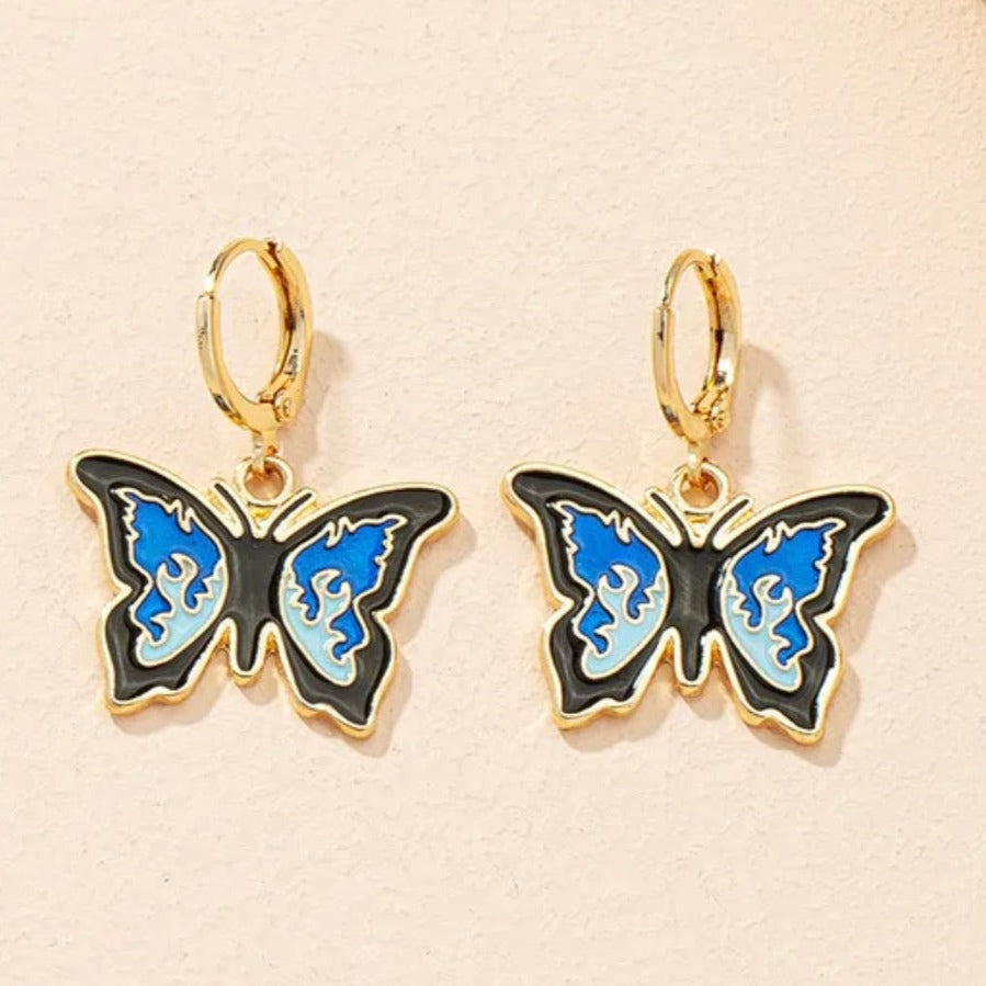 Buy Orb & Gravel Dainty Black & Blue Butterfly Hoop in Pakistan