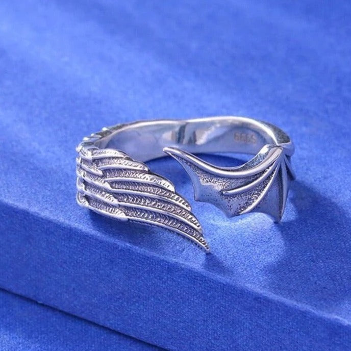 Buy Orb & Gravel Devil Angel Silver Ring in Pakistan