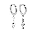 Buy Orb & Gravel Music Note Silver Huggie Hoop in Pakistan