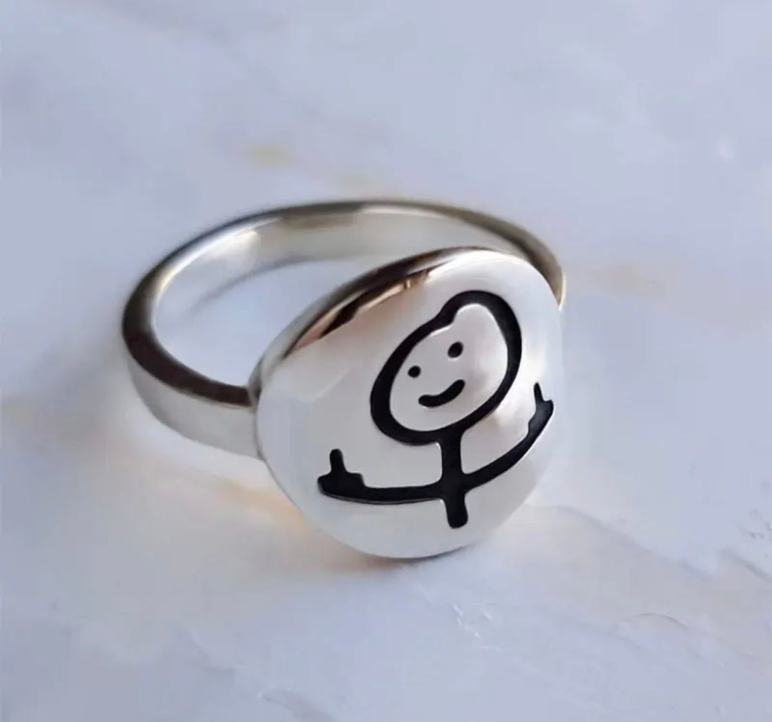 Buy Orb & Gravel Doodle Disc Ring - Size US7 in Pakistan