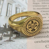 Buy Orb & Gravel Sun Disc Gold Ring in Pakistan