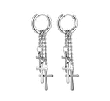Buy Orb & Gravel Crosses Tassle Chain Huggie Hoop in Pakistan