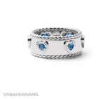 Buy Orb & Gravel Blue Gem Heart Silver Ring in Pakistan