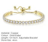 Buy Orb & Gravel 4mm Tennis Gem Bracelet - Gold in Pakistan