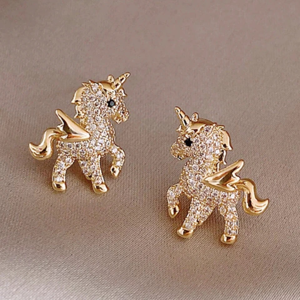 Buy Orb & Gravel Unicorn Gem Studs - Gold in Pakistan