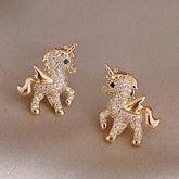 Buy Orb & Gravel Unicorn Gem Studs - Gold in Pakistan