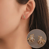Buy Orb & Gravel Unicorn Gem Studs - Gold in Pakistan