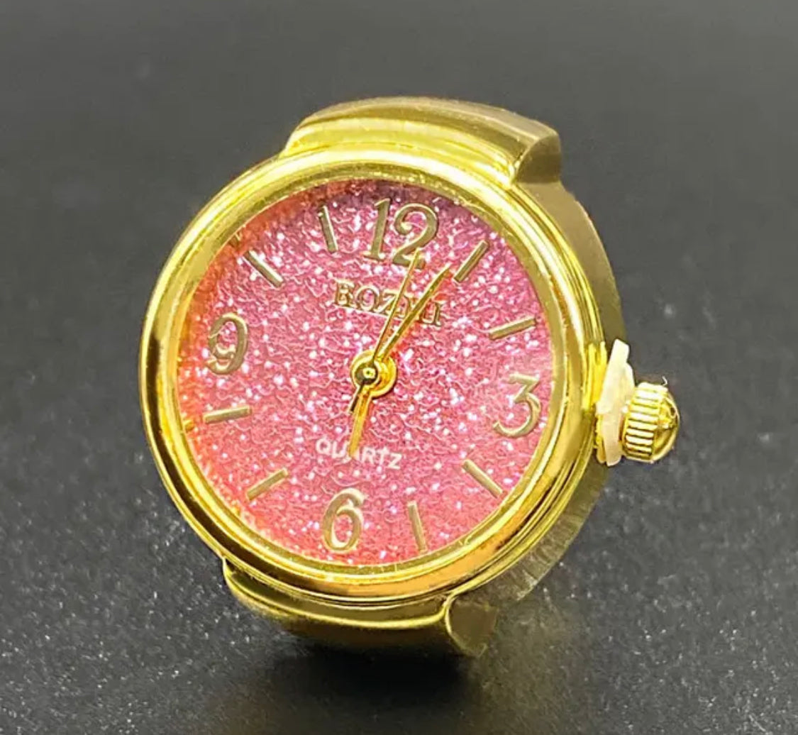 Buy Orb & Gravel Pink Quartz Gold Ring in Pakistan